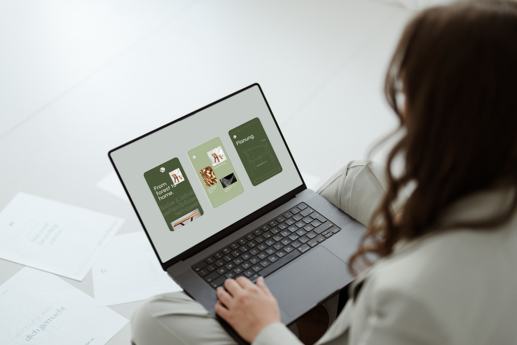 artundweise-designstudio-socialmedia-instagramstories-massivpunkt-tischlerei Social-Media-Design im konsistenten Markenlook